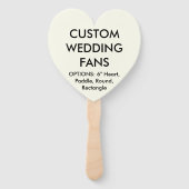 Custom Personalisiert IVORY HEART WEDING FANS Fächer (Vorderseite)