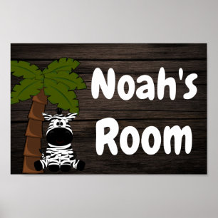 Custom Personalisiert Kid's Room Niedlich Zebra Poster