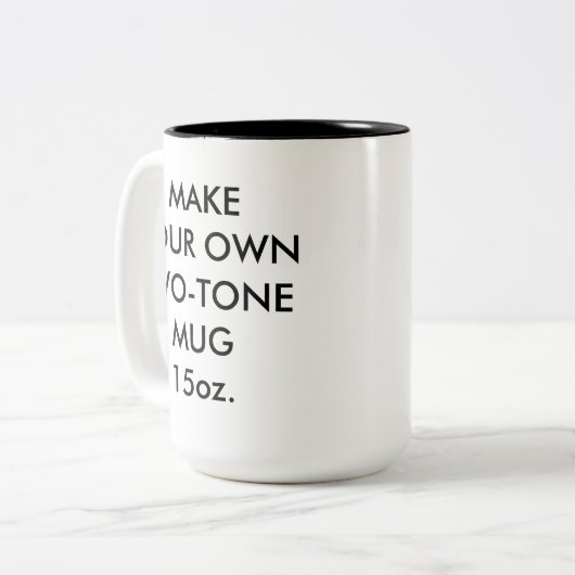 Custom Personalisiert Large 15oz Black Two-Tone Ta Zweifarbige Tasse (Vorderseite Links)