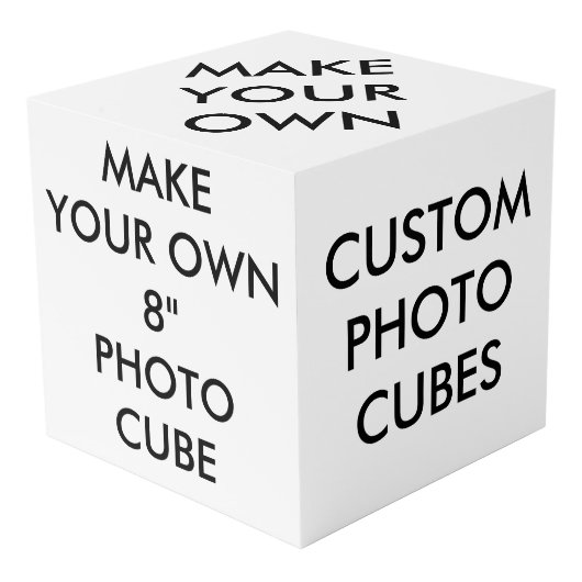 Custom Personalisiert Large 8" Foto Cube Würfel (Vorderseite Schrägansicht)
