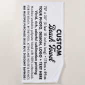 Custom Personalisiert Large Beach Handtuch 5' 10" (Vorderseite)