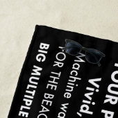 Custom Personalisiert Large Black Beach Handtuch 5 (Beispiel)