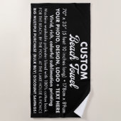Custom Personalisiert Large Black Beach Handtuch 5 (Vorderseite)