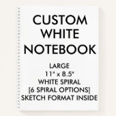 Custom Personalisiert Large BLANK SKETCH Notebook Notizblock (Vorderseite)