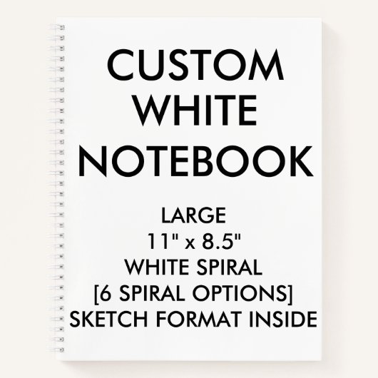 Custom Personalisiert Large BLANK SKETCH Notebook Notizblock (Vorderseite)