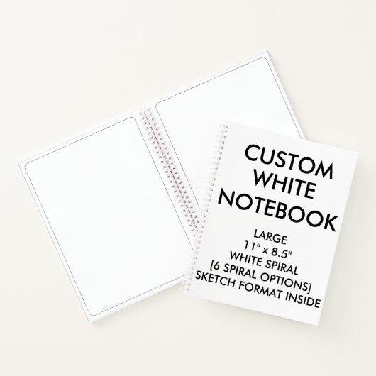 Custom Personalisiert Large BLANK SKETCH Notebook Notizblock (Innenseite)