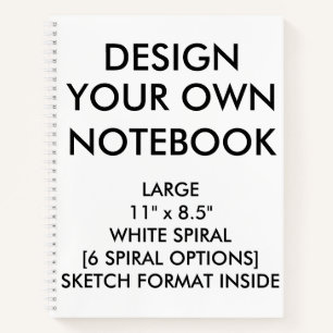 Custom Personalisiert Large BLANK SKETCH Notebook Notizblock