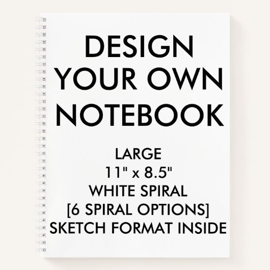 Custom Personalisiert Large BLANK SKETCH Notebook Notizblock (Vorderseite)