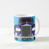 CUSTOM PERSONALISIERT LUXURY BLUE LIMOUSINE AUTO KAFFEETASSE (VorderseiteRechts)