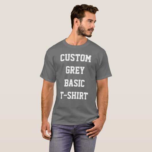 Custom Personalisiert Men BASIC DARK GRAY T - SHIR T-Shirt (Vorne ganz)