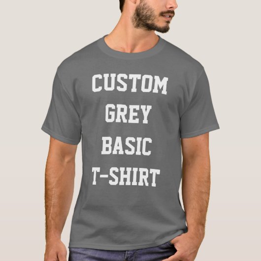 Custom Personalisiert Men BASIC DARK GRAY T - SHIR T-Shirt (Vorderseite)