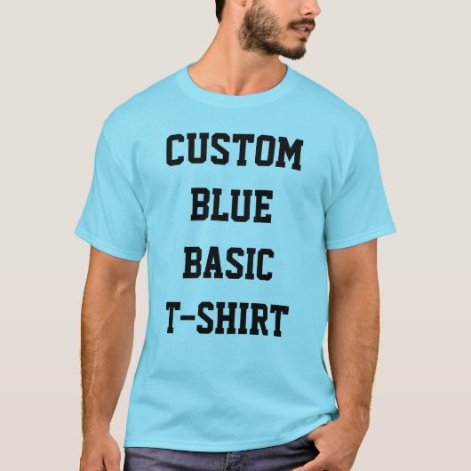 Custom Personalisiert Men BASIC LIGHT BLUE T - SHI T-Shirt (Vorderseite)