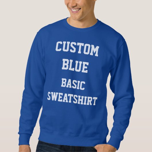 Custom Personalisiert Men BLAUE BASIC SWEATSHIRT (Vorderseite)