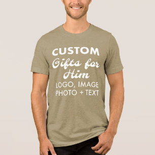 Custom personalisiert Men Green Tri-Blend T - Shir Tri-Blend Shirt