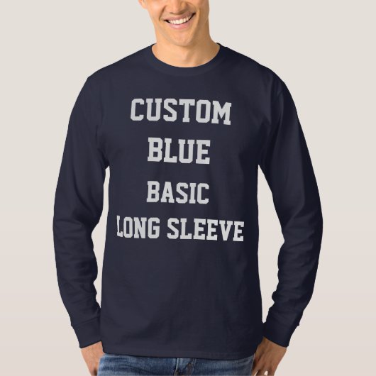 Custom Personalisiert Mens NAVY LONG SLEEVE T - SH T-Shirt (Vorderseite)