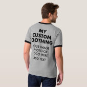 Custom Personalisiert MEN'S RINGER T - SHIRT - GRA (Schwarz voll)