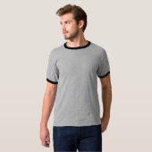 Custom Personalisiert MEN'S RINGER T - SHIRT - GRA (Vorne ganz)