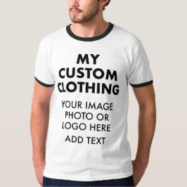 Custom Personalisiert MEN'S RINGER T - SHIRT - WEI