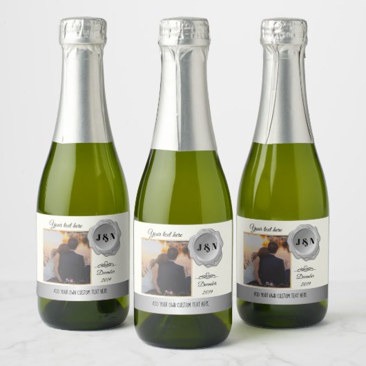 Custom Personalisiert Mini Sparkling Wine Flasche  Schaumweinetikett (Flaschen)