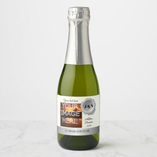 Custom Personalisiert Mini Sparkling Wine Flasche Schaumweinetikett (Vorderseite)