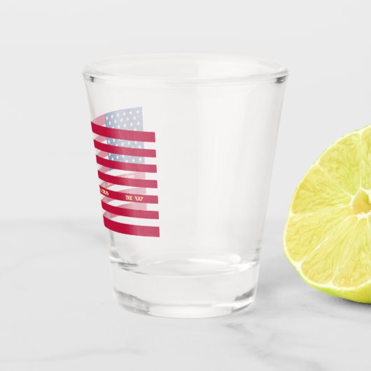 Custom Personalisiert Mit Monogramm USA Flag Schnapsglas (Rechts)
