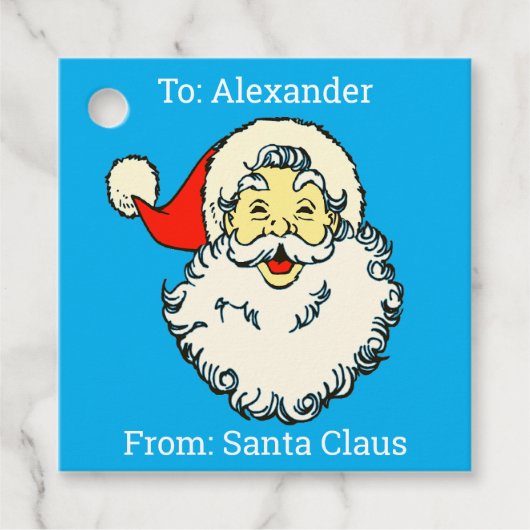 Custom Personalisiert Name Blue Santa Claus Geschenkanhänger (Vorderseite)