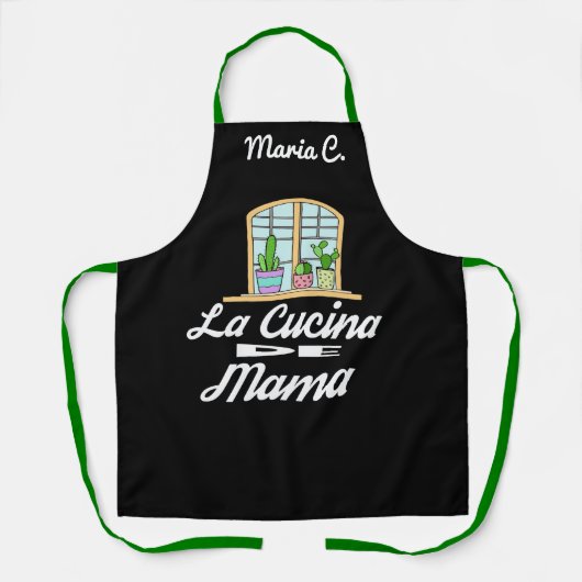 Custom Personalisiert Name Cucina de MAMA Koch Bak Schürze (Vorderseite)
