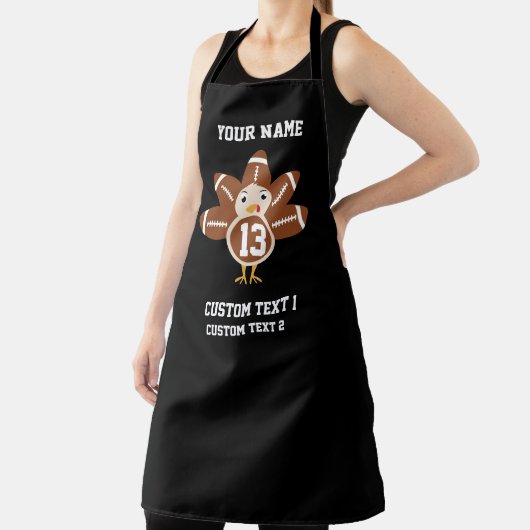 Custom Personalisiert Name Erntedank Türkei Bowl Schürze (InSitu)