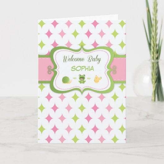 Custom Personalisiert Name Welcome Baby Girl, Soph Karte (Vorderseite)
