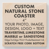 Custom Personalisiert Natural Sandstone Untersetze Steinuntersetzer (Vorderseite)