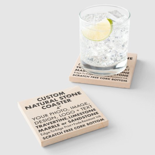 Custom Personalisiert Natural Sandstone Untersetze Steinuntersetzer (Seitenansicht)
