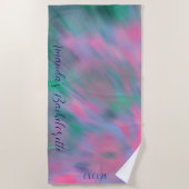 Custom Personalisiert Northern Lights Bachelorette Strandtuch (Vorderseite)