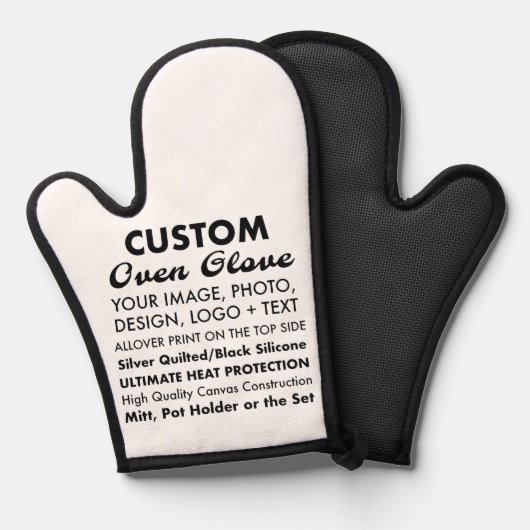 Custom Personalisiert Oven Glove/Mit Silicone Ofenhandschuh (Vorderseite/Rückseite)