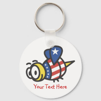 Custom Personalisiert Patriotic Bumble Bee Schlüss Schlüsselanhänger