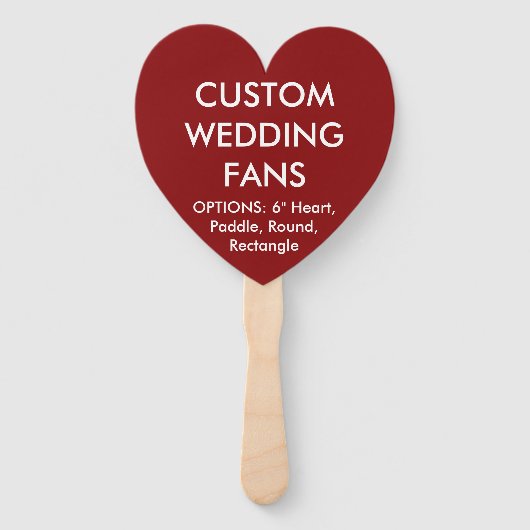 Custom Personalisiert RED HEART WEDING FANS Fächer (Vorderseite)