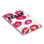 CUSTOM PERSONALISIERT RED LIPS KISSEN NOTEBOOK NOTIZBLOCK (Rechte Seite)