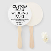 Custom Personalisiert ROUND ECRU WEDDING FANS (10) Fächer (Vorne und Hinten)