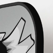 Custom Personalisiert Silver Black Hole Pickleball Schläger (Linke Seite)