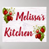 Custom Personalisiert Strawberry Kitchen Bistro Poster (Vorne)