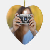 Custom Personalisiert Teacher Foto Weihnachten Keramik Ornament (Rechts)