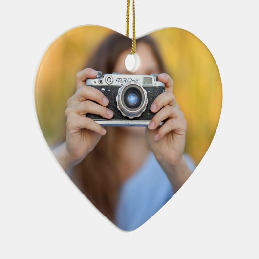 Custom Personalisiert Teacher Foto Weihnachten Keramik Ornament (Rechts)