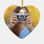 Custom Personalisiert Teacher Foto Weihnachten Keramik Ornament (Vorne)