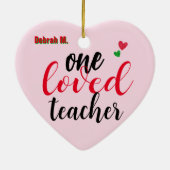 Custom Personalisiert Teacher Foto Weihnachten Keramik Ornament (Hinten)