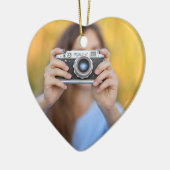 Custom Personalisiert Teacher Foto Weihnachten Keramik Ornament (Links)