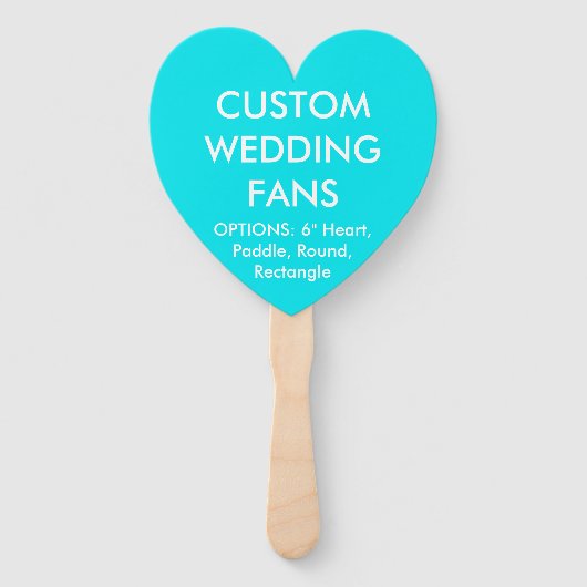 Custom Personalisiert TURQUOISE HEART WEDING FANS Fächer (Vorderseite)