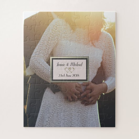 Custom Personalisiert Wedding Day Jigsaw Puzzle (Vertikal)