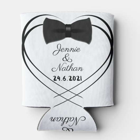 Custom Personalisiert Wedding Stubby Holder Dosenkühler (Rückseite)