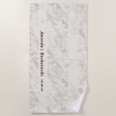 Custom Personalisiert White Floral Bachelorette Strandtuch (Vorderseite)