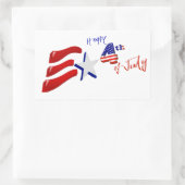 Custom Personalisierte July 4th American Flag Rechteckiger Aufkleber (Tasche)