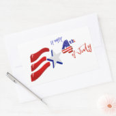 Custom Personalisierte July 4th American Flag Rechteckiger Aufkleber (Umschlag)